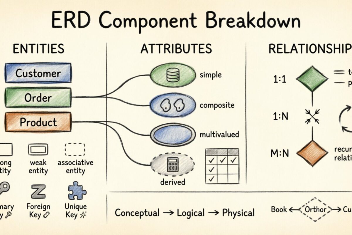 Desglose de componentes del ERD: Descifrando entidades, atributos y relaciones