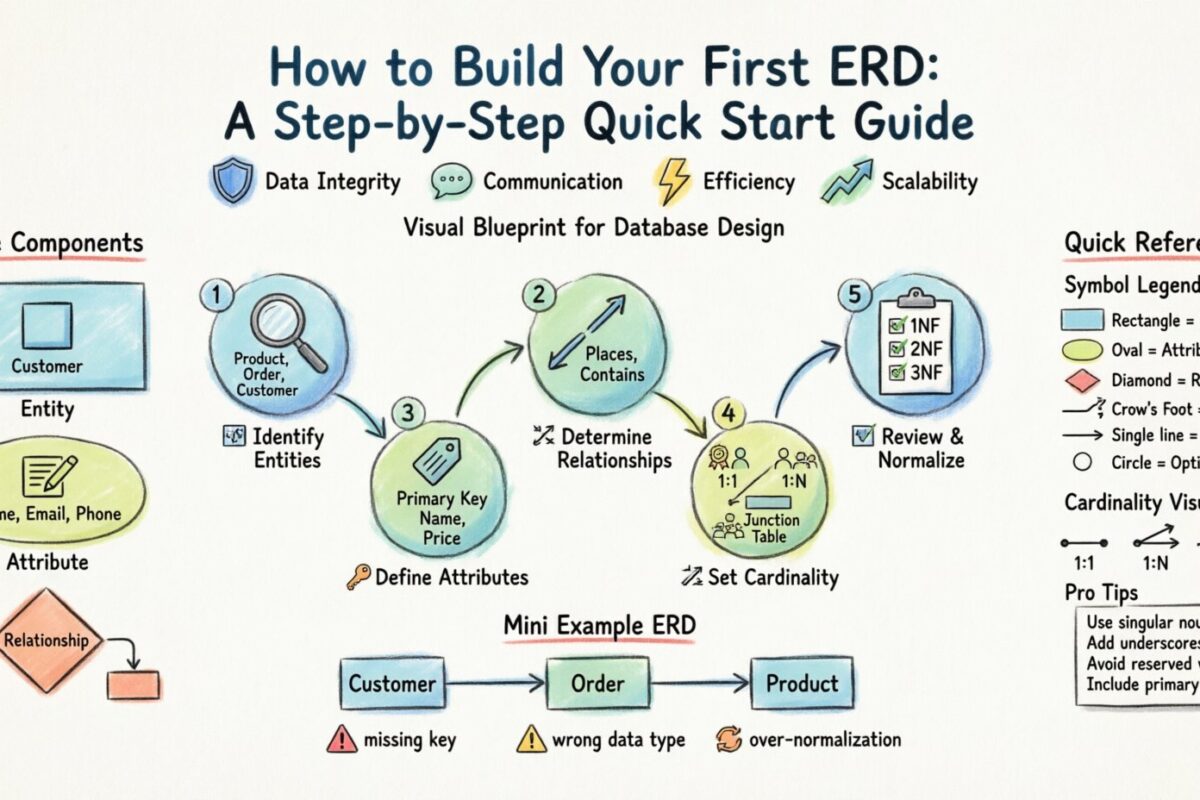 Cómo crear tu primer diagrama ERD: Una guía rápida paso a paso