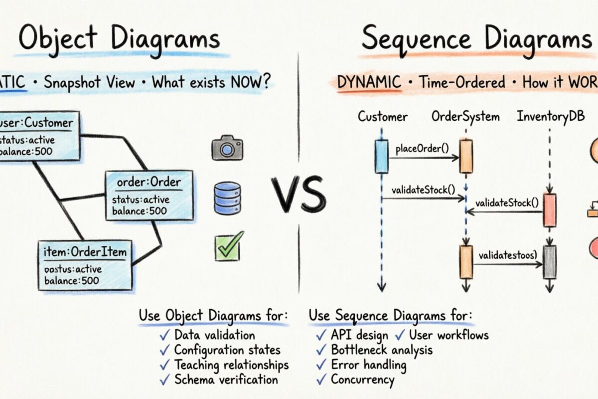 Diagramas de objetos frente a diagramas de secuencia: cuándo usar cada uno en su trabajo de diseño