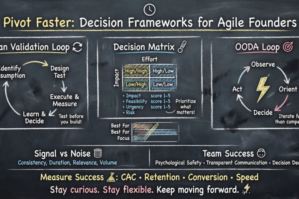 Guía Ágil: Gire más rápido: Marcos de decisión para fundadores ágiles