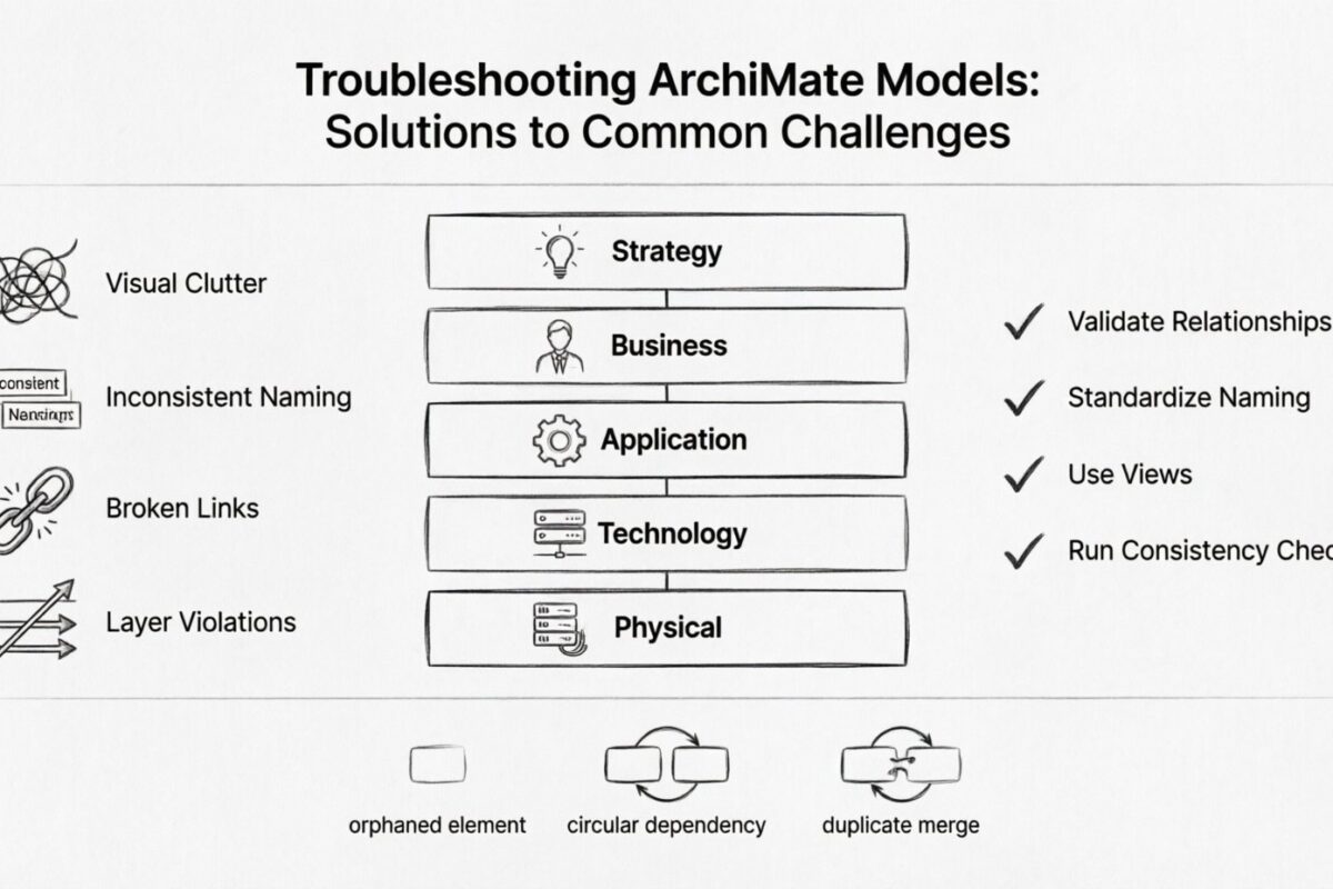 Solución de problemas en modelos ArchiMate: Soluciones a desafíos comunes Solución de problemas en modelos ArchiMate: Soluciones a desafíos comunes