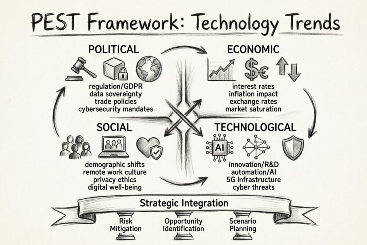 Guide d’analyse PEST : Tendances technologiques : Analyse du cadre PEST