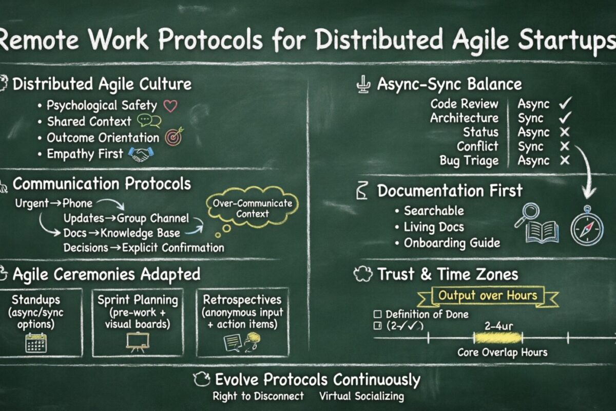 Protocoles de travail à distance pour les startups Agile distribuées