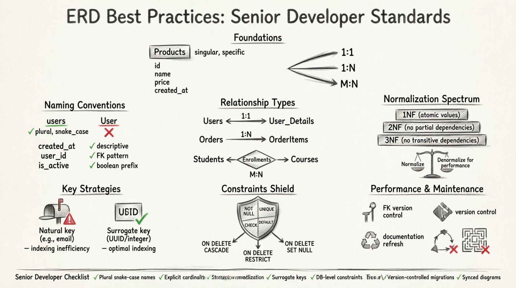 ERD बेस्ट प्रैक्टिस: वास्तविक प्रोजेक्ट्स में सीनियर डेवलपर्स क्या बार-बार कहते हैं