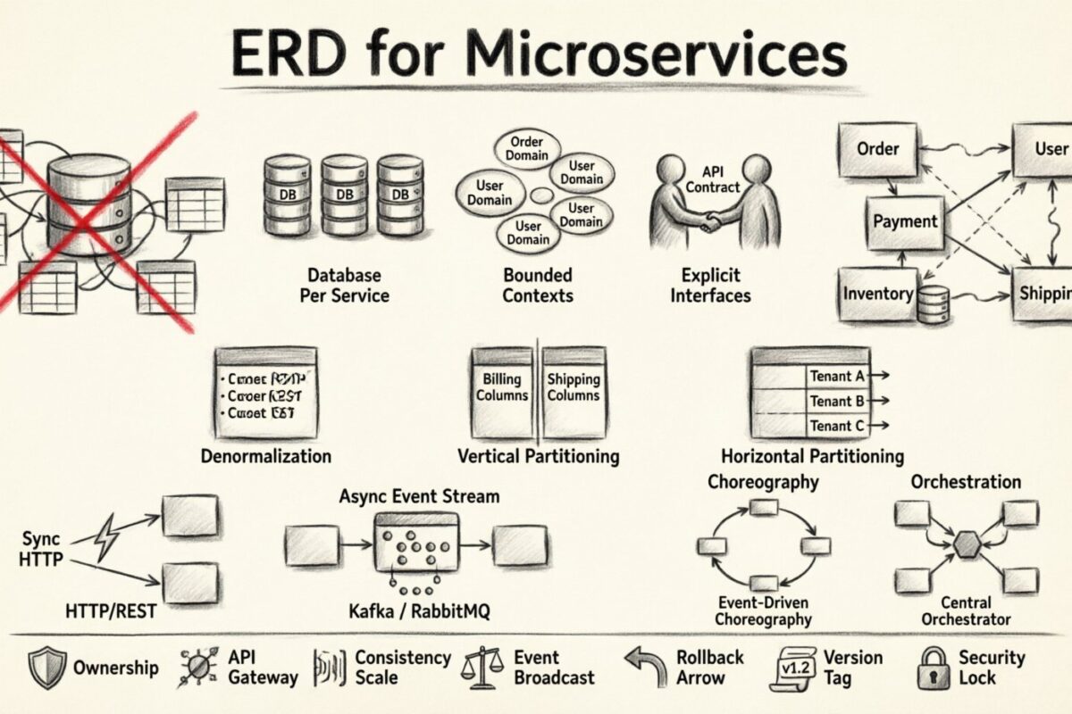 माइक्रोसर्विसेज के लिए ERD: अव्यवस्था के बिना सेवाओं के बीच डेटा मॉडल डिज़ाइन करना