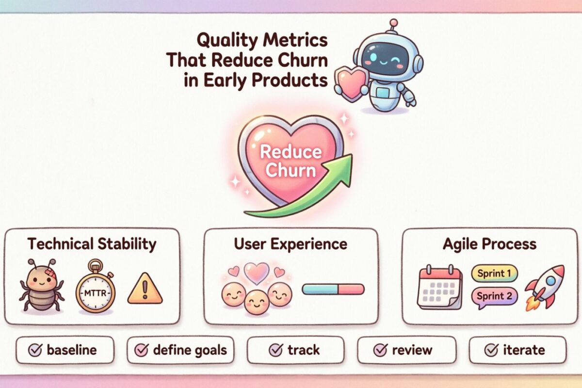 एजाइल गाइड: प्रारंभिक उत्पादों में चर्न को कम करने वाले गुणवत्ता मापदंड