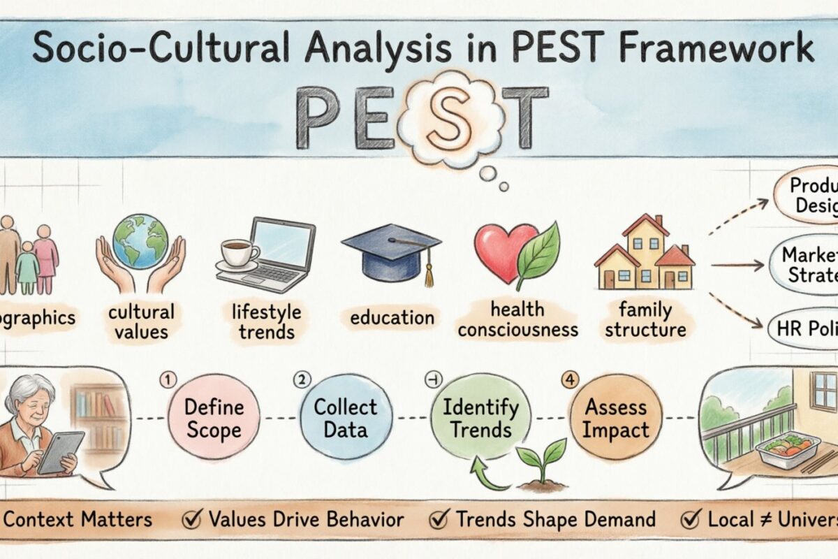 PEST विश्लेषण मार्गदर्शिका: PEST ढांचे में सामाजिक-सांस्कृतिक विश्लेषण