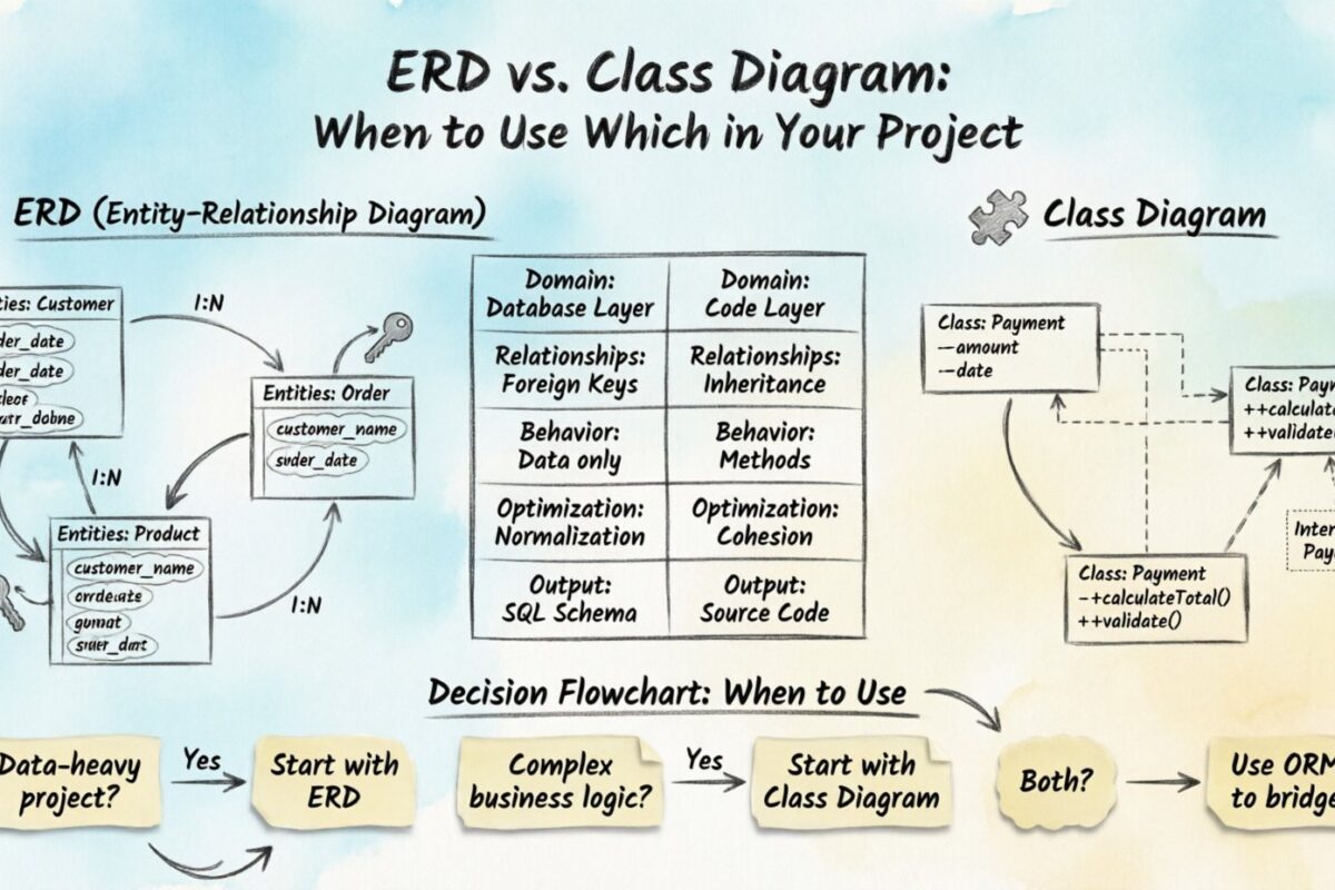 ERD w porównaniu do diagramu klas: kiedy używać którego w swoim projekcie ERD w porównaniu do diagramu klas: kiedy używać którego w swoim projekcie