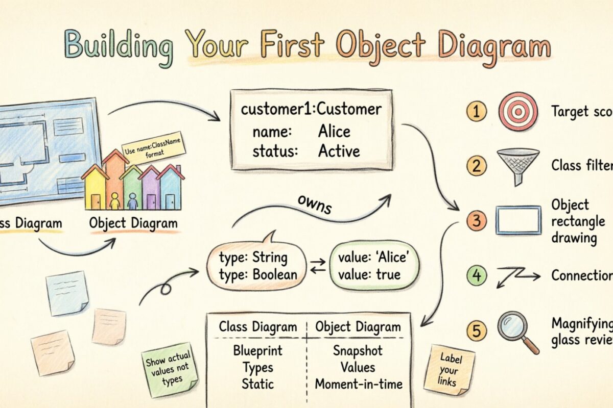 Construindo Seu Primeiro Diagrama de Objetos: Um Guia Rápido Sem Jargões Construindo Seu Primeiro Diagrama de Objetos: Um Guia Rápido Sem Jargões