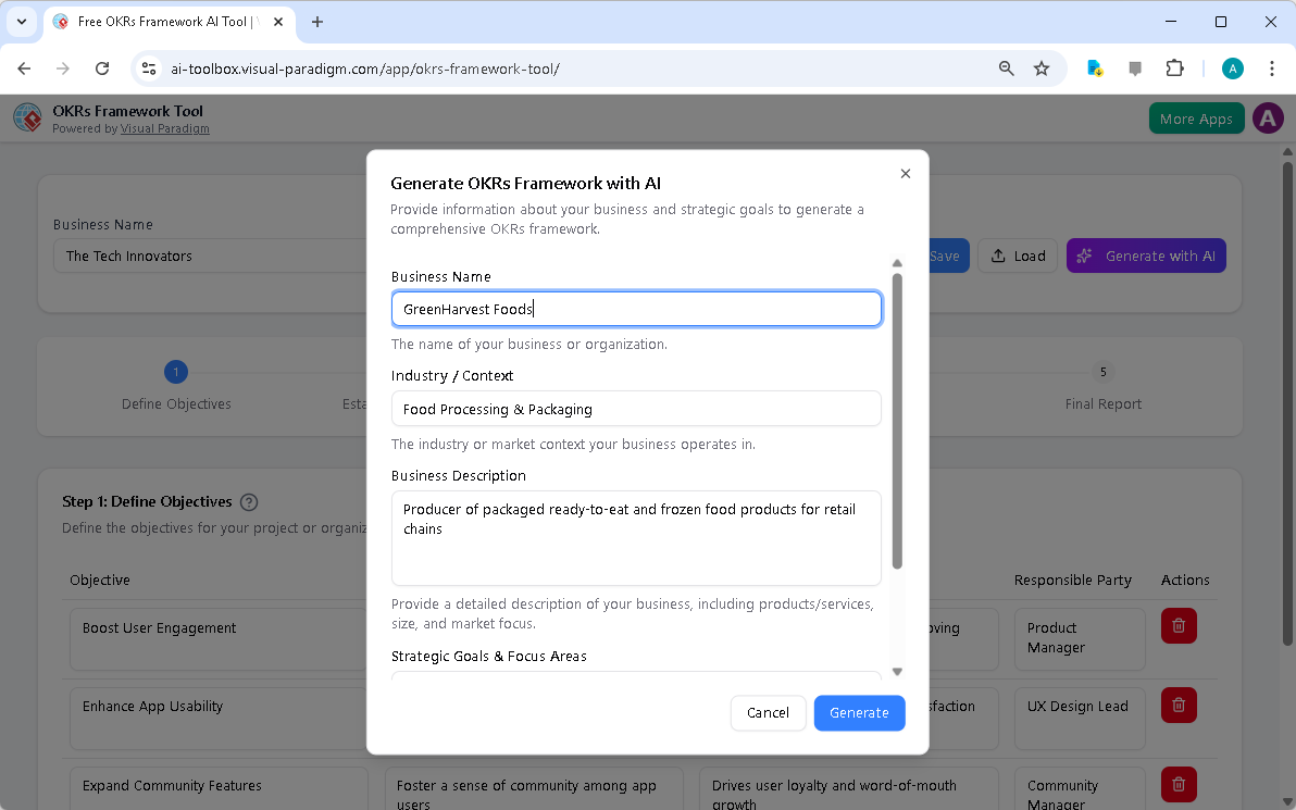 Creating a Food Safety Strategy: An AI-Powered OKRs Framework Tool Guide