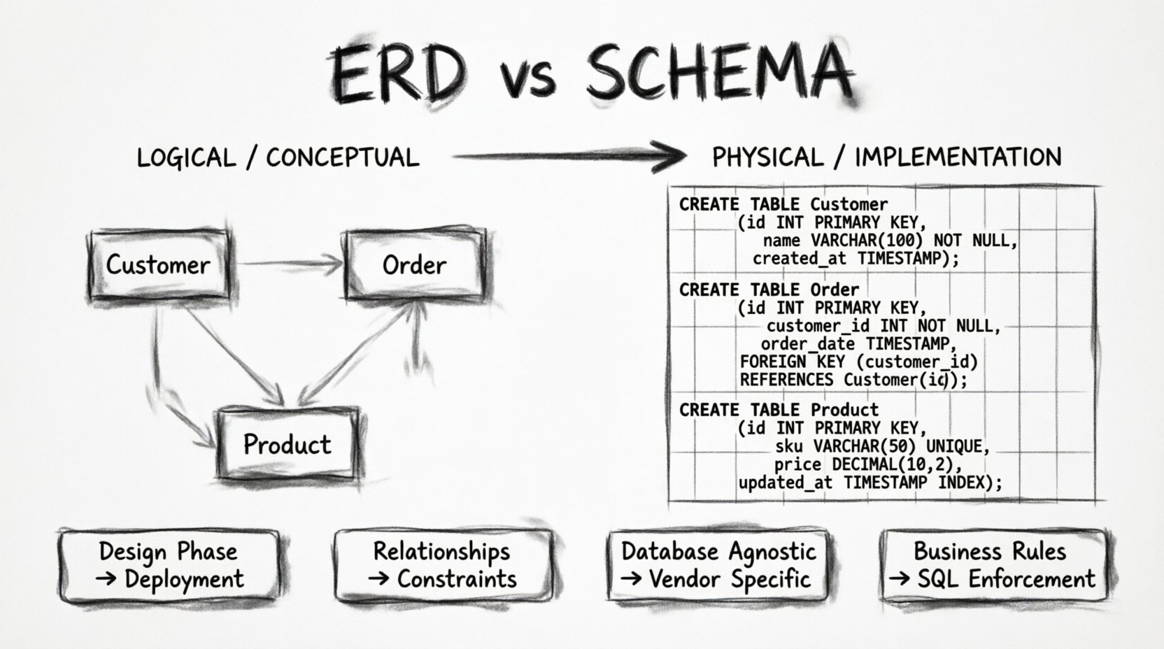 ERD vs. Schema: Understanding the Core Difference Every Developer Should Know ERD vs. Schema: Understanding the Core Difference Every Developer Should Know