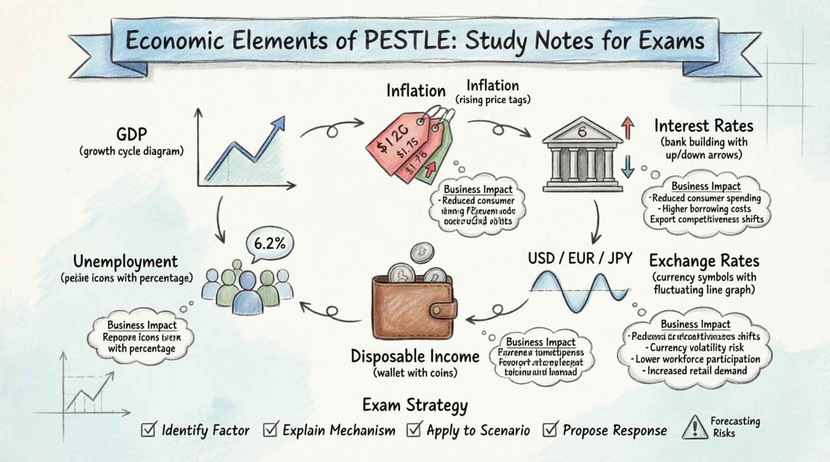 Economic Elements of PESTLE: Study Notes for Exams